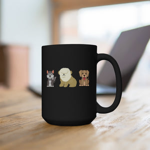 Open image in slideshow, I Love Pups Black Mug 15oz
