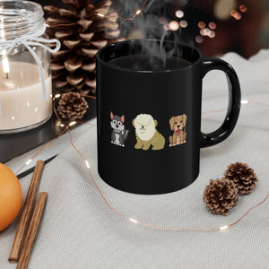 I Love Pups Black Mug 11oz