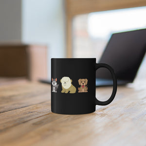 I Love Pups Black Mug 11oz