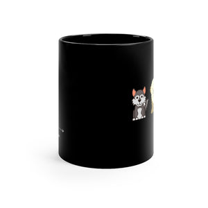 I Love Pups Black Mug 11oz